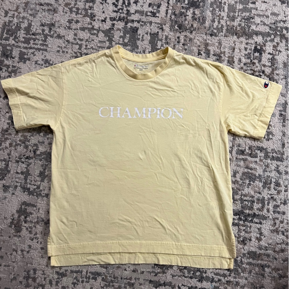 Champion Light Yellow Women's Short‎ Sleeve Tee